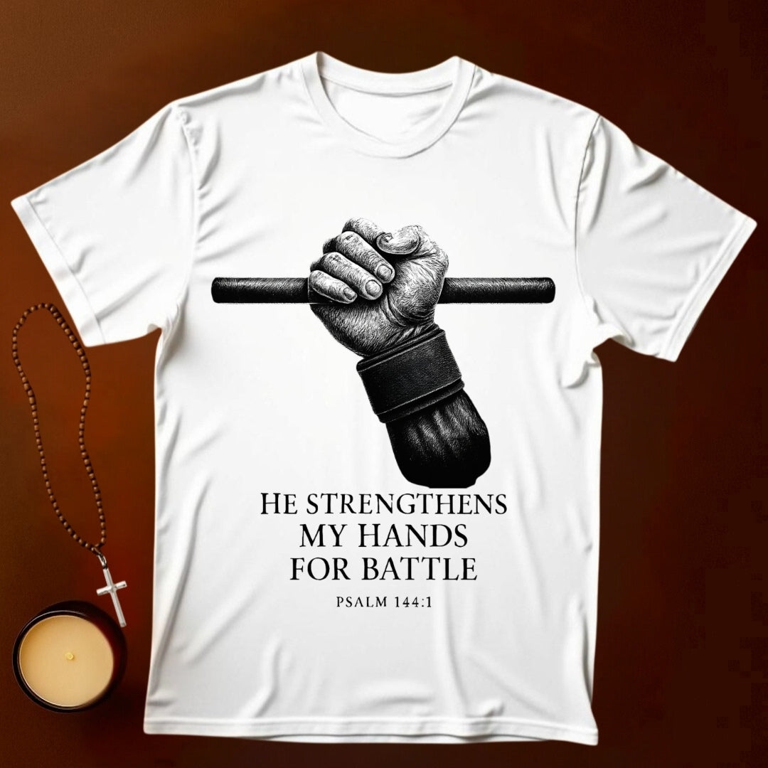 He Strengthens My Hands T-shirt