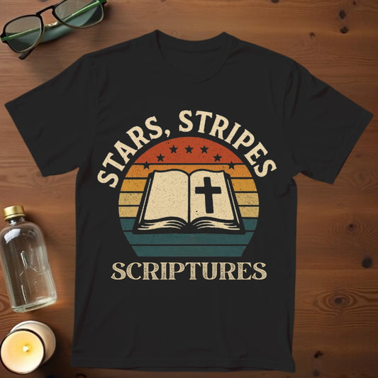 Stars, Stripes, Scriptures T-shirt