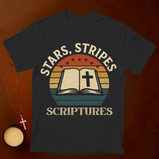 Stars, Stripes, Scriptures T-shirt